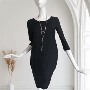 Sarah Pacini Classic Black Long Sleeve Dress